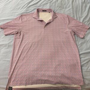 Men's Pink Lemon Patterned Polo Shirt